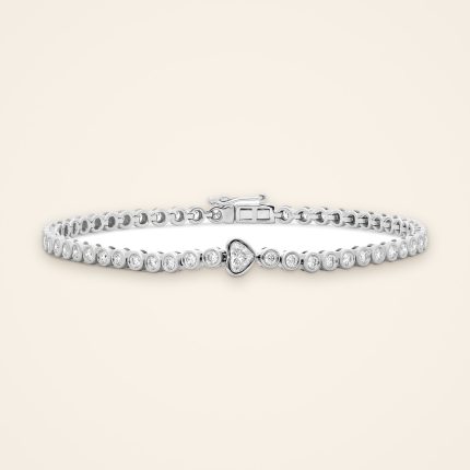 Everyday Heart-Accent Bezel Diamond Bracelet - Traditions