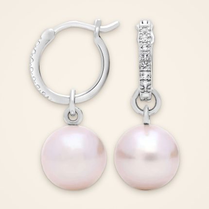 Everyday Pearl and White Topaz Convertible Hoops - Traditions