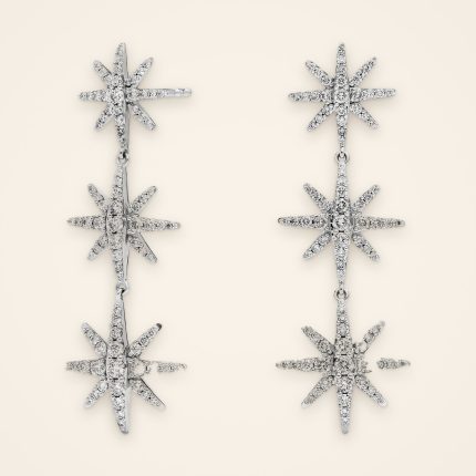 Statement Triple-Star Diamond Drop Earrings - Traditions