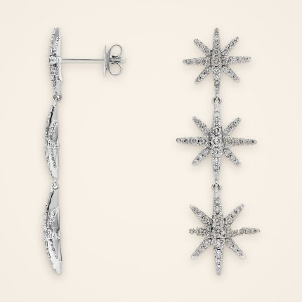 Statement Triple-Star Diamond Drop Earrings - Traditions