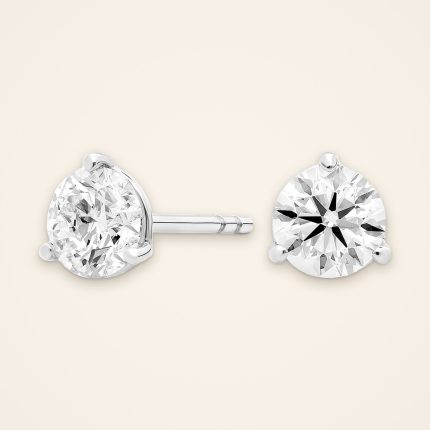 Classic One-Carat Round Diamond Stud Earrings - Traditions