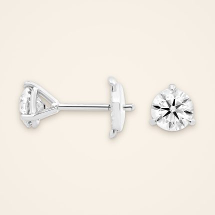 Classic One-Carat Round Diamond Stud Earrings - Traditions