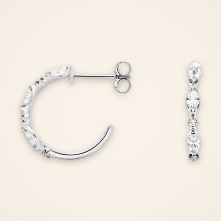 Contemporary Marquise Accent Open Hoop Earrings - Traditions