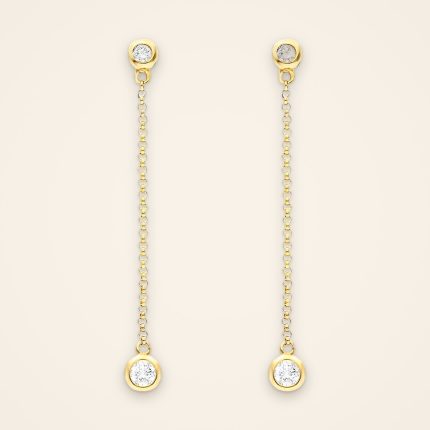 Everyday Long Chain Diamond Dangle Earrings - Traditions