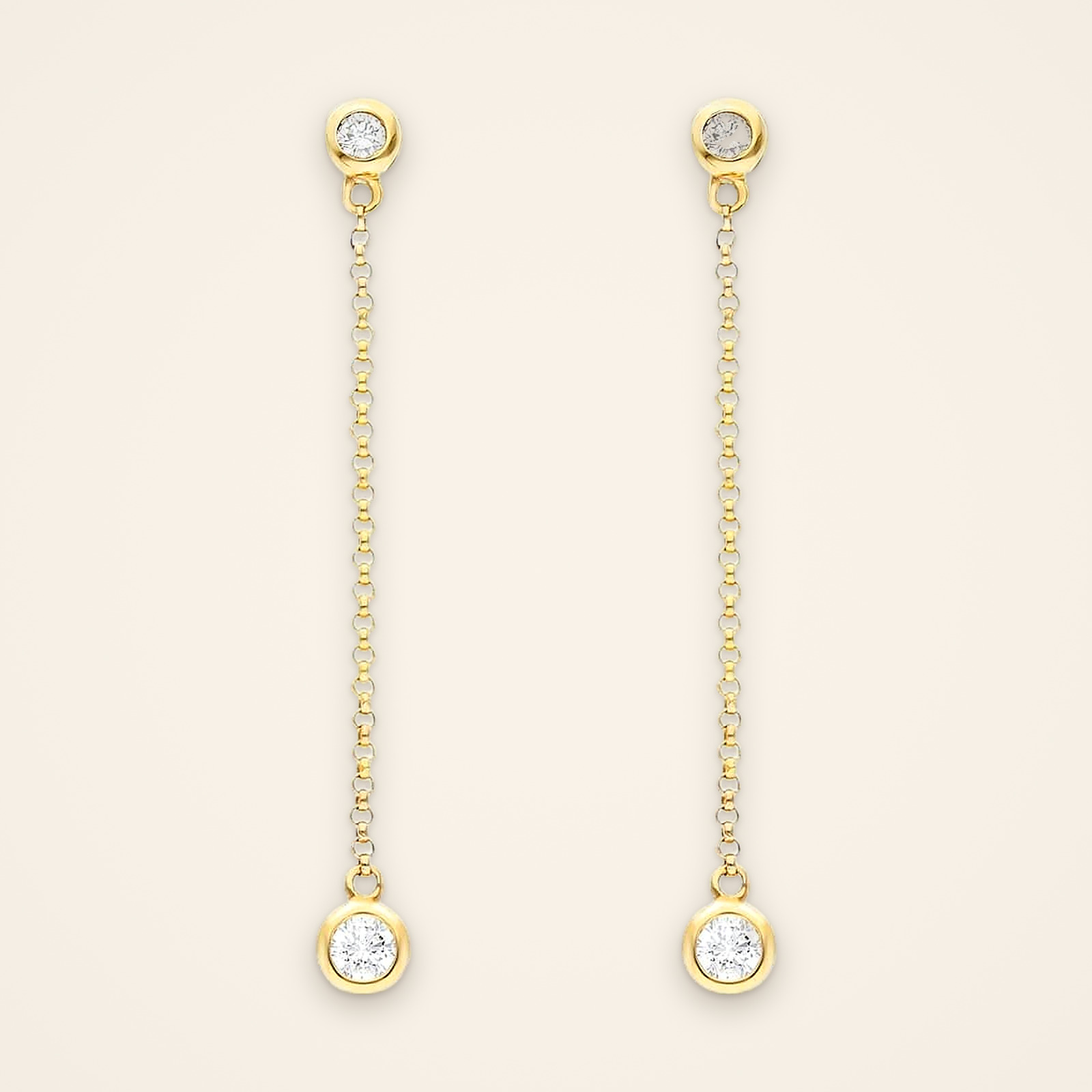 TER081-1 Everyday Long Chain Diamond Dangle Earrings - Traditions