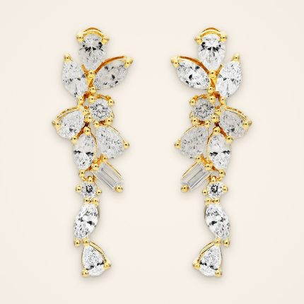 Mixed-Cut Diamond Bloom Drop Earrings - Traditions