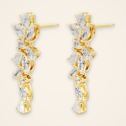 Mixed-Cut Diamond Bloom Drop Earrings - Traditions