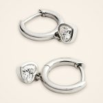 Everyday Swinging Heart Diamond Huggie Earrings - Traditions