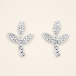 Everyday Three-Leaf Diamond Sprig Stud Earrings - Traditions