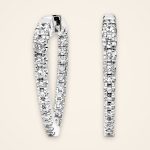 Statement Triangle Platinum Diamond Hoop Earrings - Traditions