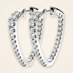 Statement Triangle Platinum Diamond Hoop Earrings - Traditions