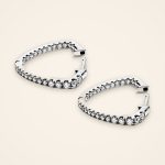 Statement Triangle Platinum Diamond Hoop Earrings - Traditions