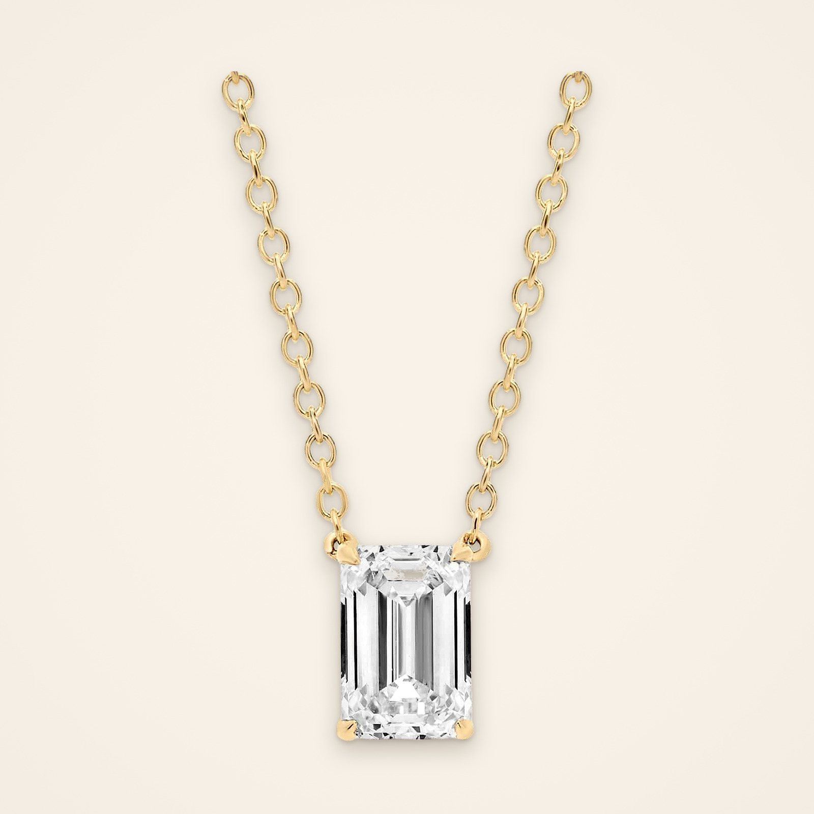TN078-1 Classic One-Carat Step-Cut Diamond Pendant - Traditions