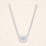 Classic Sideways Oval Diamond Bezel Necklace - Traditions