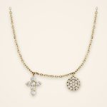 Everyday Cross and Pavé Disc Diamond Necklace - Traditions