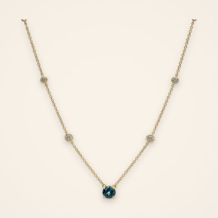 Everyday Blue Sapphire and Diamond Station Necklace - Traditions