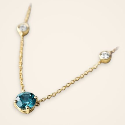 Everyday Blue Sapphire and Diamond Station Necklace - Traditions