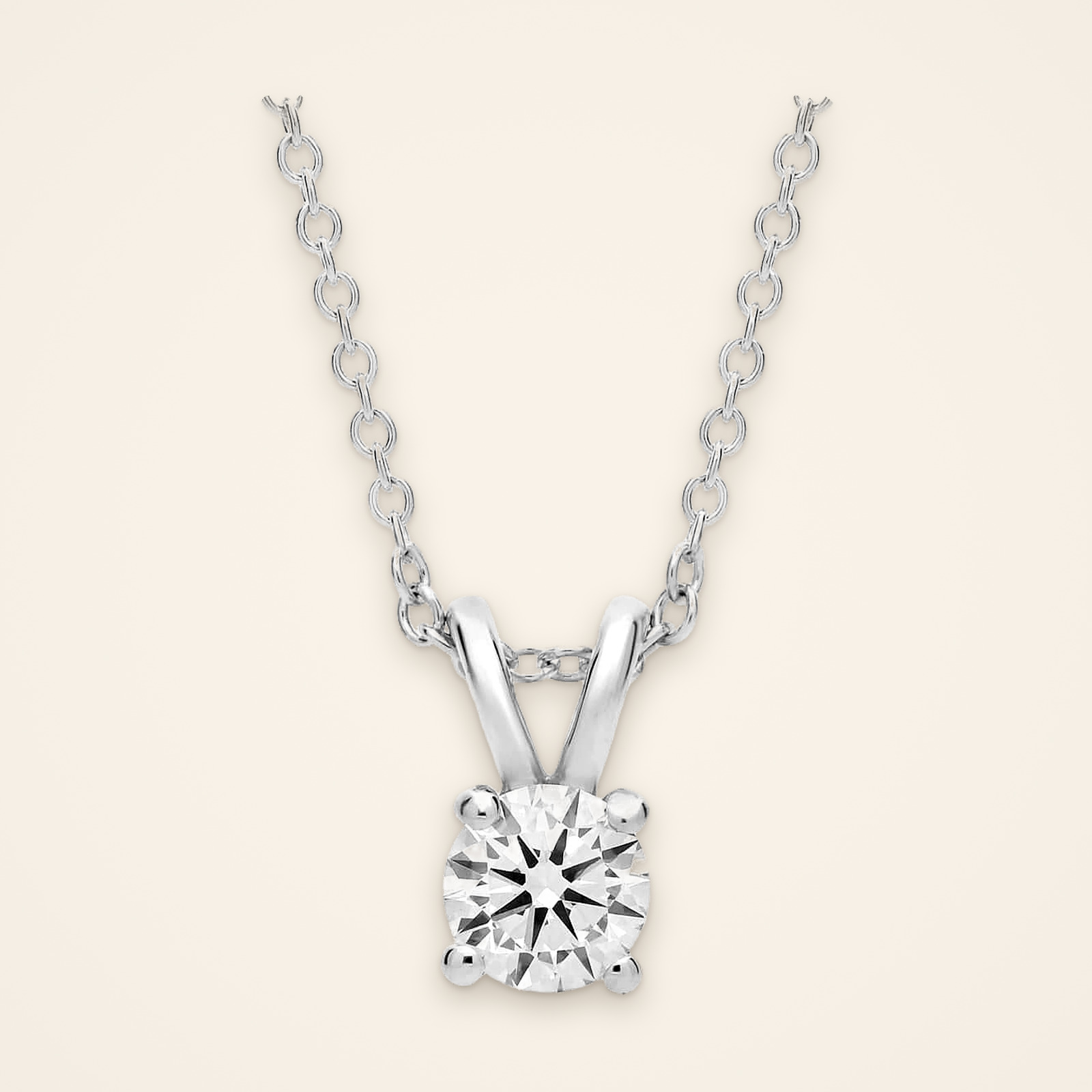 TP028-1 Classic Twin-Bail Round Diamond Pendant - Traditions