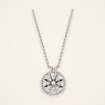 Classic Beaded-Edge Platinum Diamond Pendant - Traditions