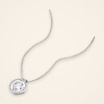 Classic Beaded-Edge Platinum Diamond Pendant - Traditions