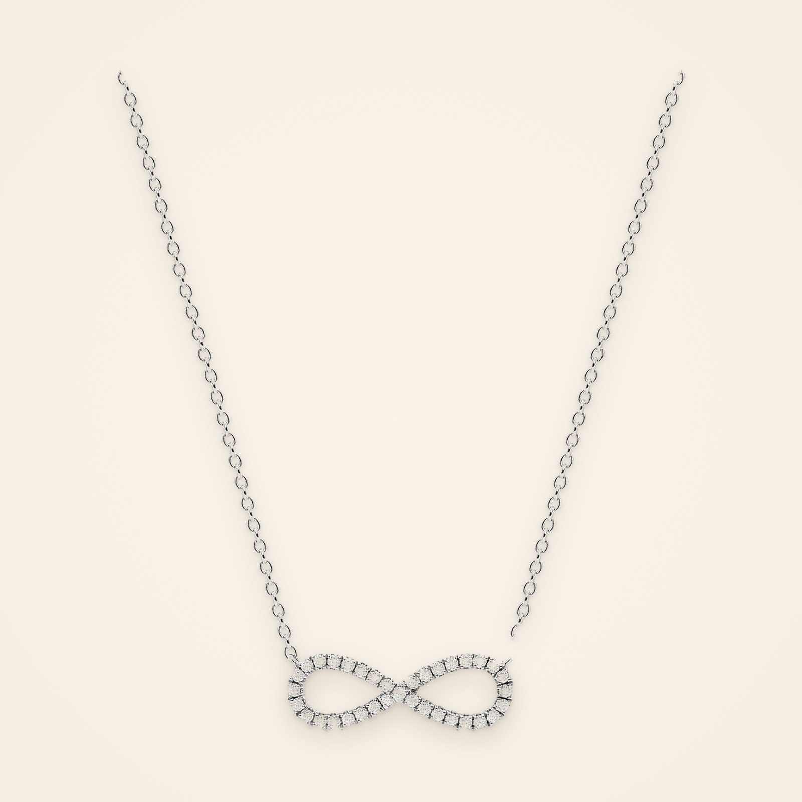 TP096-1 Everyday Figure-Eight Pavé Diamond Necklace - Traditions