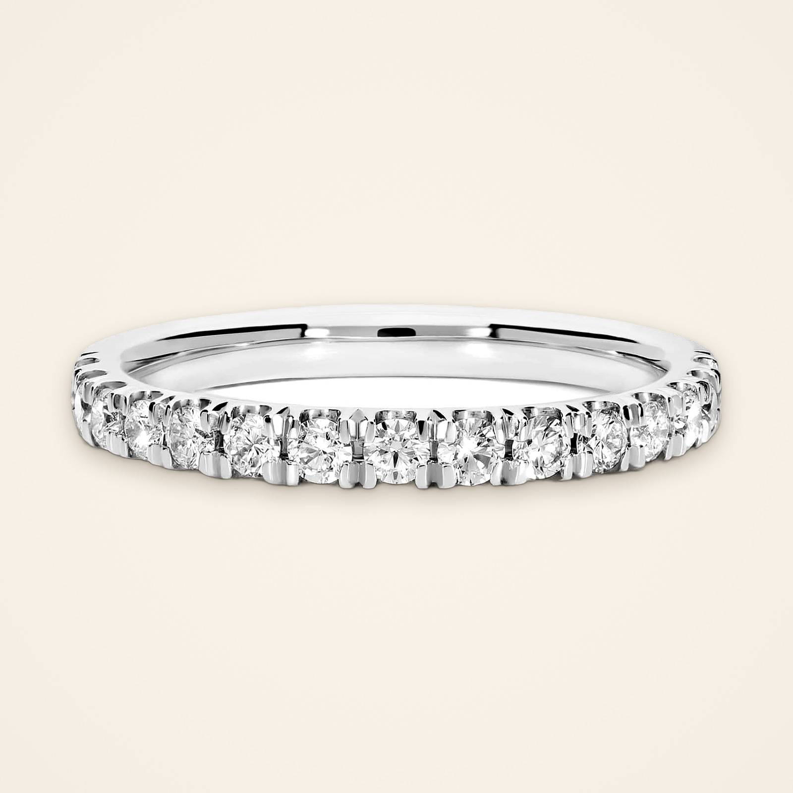 TR058-1 Classic Wave-Edge Pavé Diamond Wedding Band - Traditions