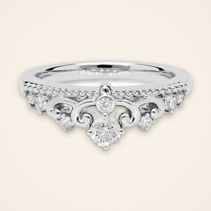 Classic Peaked Platinum Diamond Ring - Traditions