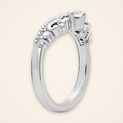 Classic Peaked Platinum Diamond Ring - Traditions