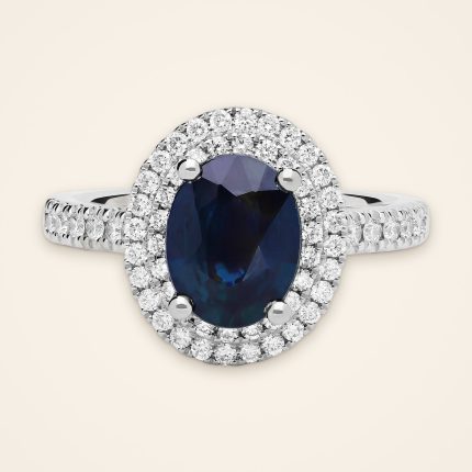 Statement Oval Sapphire Twin-Halo Ring - Traditions