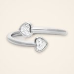 Contemporary Twin-Heart Open Diamond Ring - Traditions