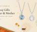 Bhai Dooj gift for sister jewellery: Everyday Aquamarine Rope-Edge Silver Pendant, Everyday Opal Twisted-Frame Silver Pendant, Everyday Graduated Blue Topaz Bezel Drop Earrings and Everyday Bezel-Set Aquamarine Chain Bracelet on warm ivory with saffron silk, marigolds and a diya