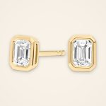 Classic Bezel-Set Emerald-Cut Diamond Stud Earrings - Traditions
