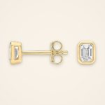Classic Bezel-Set Emerald-Cut Diamond Stud Earrings - Traditions