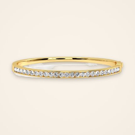 Classic Channel-Line Laboratory-Grown Diamond Oval Bangle - Traditions