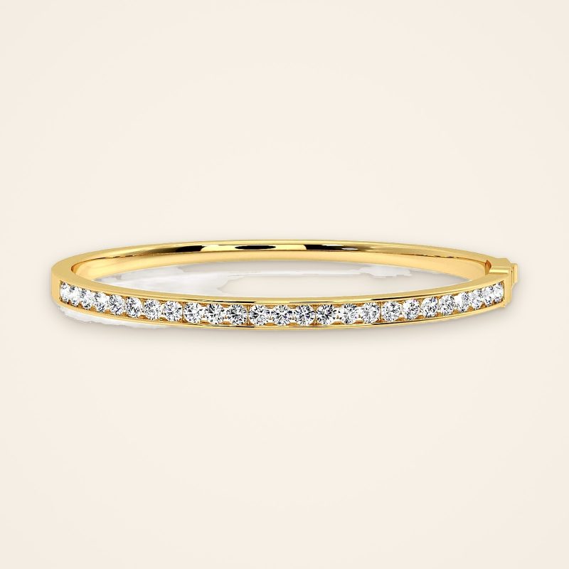 Classic Channel-Line Laboratory-Grown Diamond Oval Bangle - Traditions