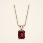 Classic Emerald-Cut Garnet Rope-Chain Necklace - Traditions