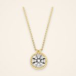 Classic Milgrain-Edge Wire-Basket Diamond Pendant - Traditions