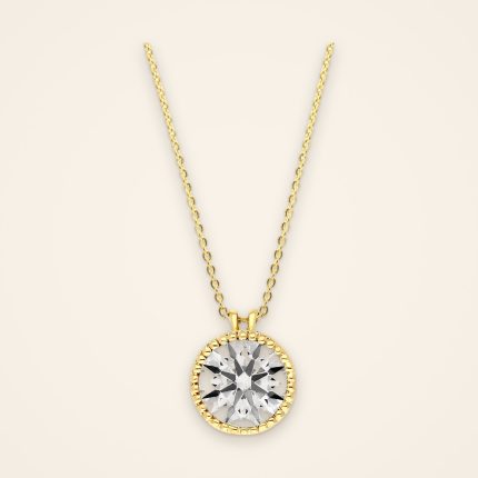 Classic Milgrain-Edge Wire-Basket Diamond Pendant - Traditions