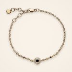 Classic Milgrain Sapphire Halo Gold Bracelet - Traditions