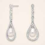 Classic Open-Teardrop Pearl Silver Earrings - Traditions
