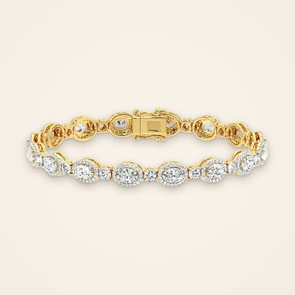 Classic Oval Halo Laboratory-Grown Diamond Line Bracelet - Traditions