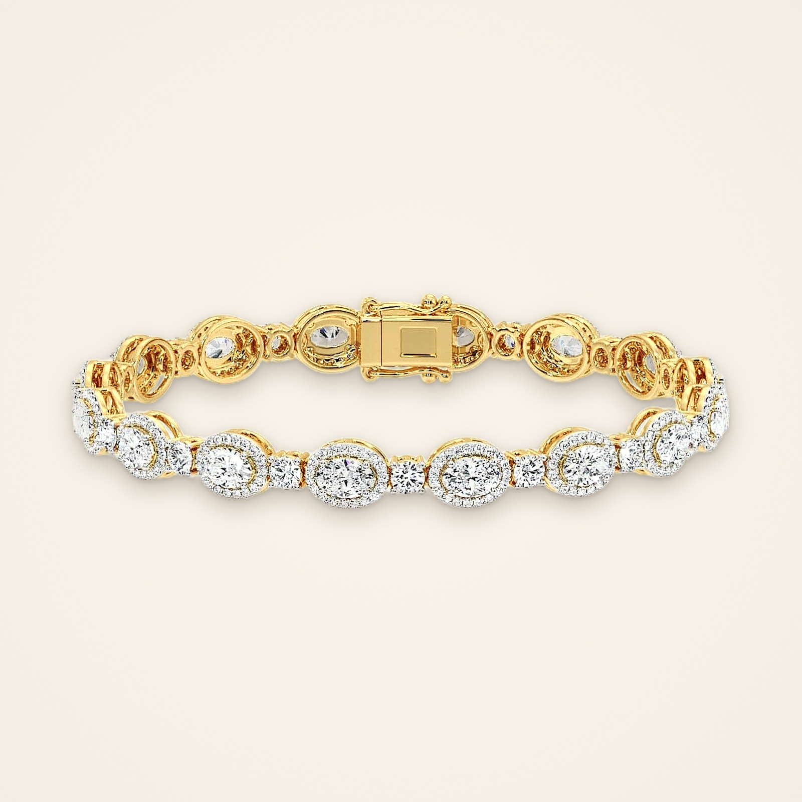 classic-oval-halo-laboratory-grown-diamond-line-bracelet-1 Classic Oval Halo Laboratory-Grown Diamond Line Bracelet - Traditions