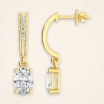 Classic Oval Laboratory-Grown Diamond Bar Drop Earrings - Traditions