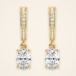 Classic Oval Laboratory-Grown Diamond Bar Drop Earrings - Traditions