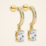Classic Oval Laboratory-Grown Diamond Bar Drop Earrings - Traditions