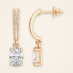 Classic Oval Laboratory-Grown Diamond Bar Drop Earrings - Traditions