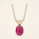 Classic Oval Ruby Gold Pendant - Traditions