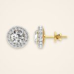 Classic Round Laboratory-Grown Diamond Halo Screw-Back Studs - Traditions