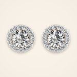 Classic Round Laboratory-Grown Diamond Halo Screw-Back Studs - Traditions