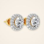 Classic Round Laboratory-Grown Diamond Halo Screw-Back Studs - Traditions